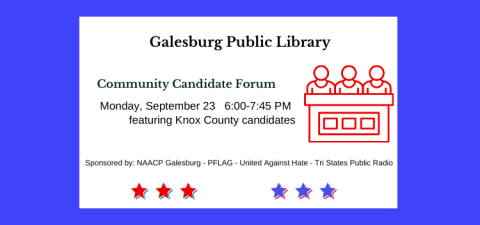 Community Candidate Forum September 23 at 6:00 PM