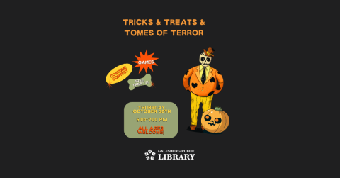 Skeleton and pumpkin displayed on a black background.